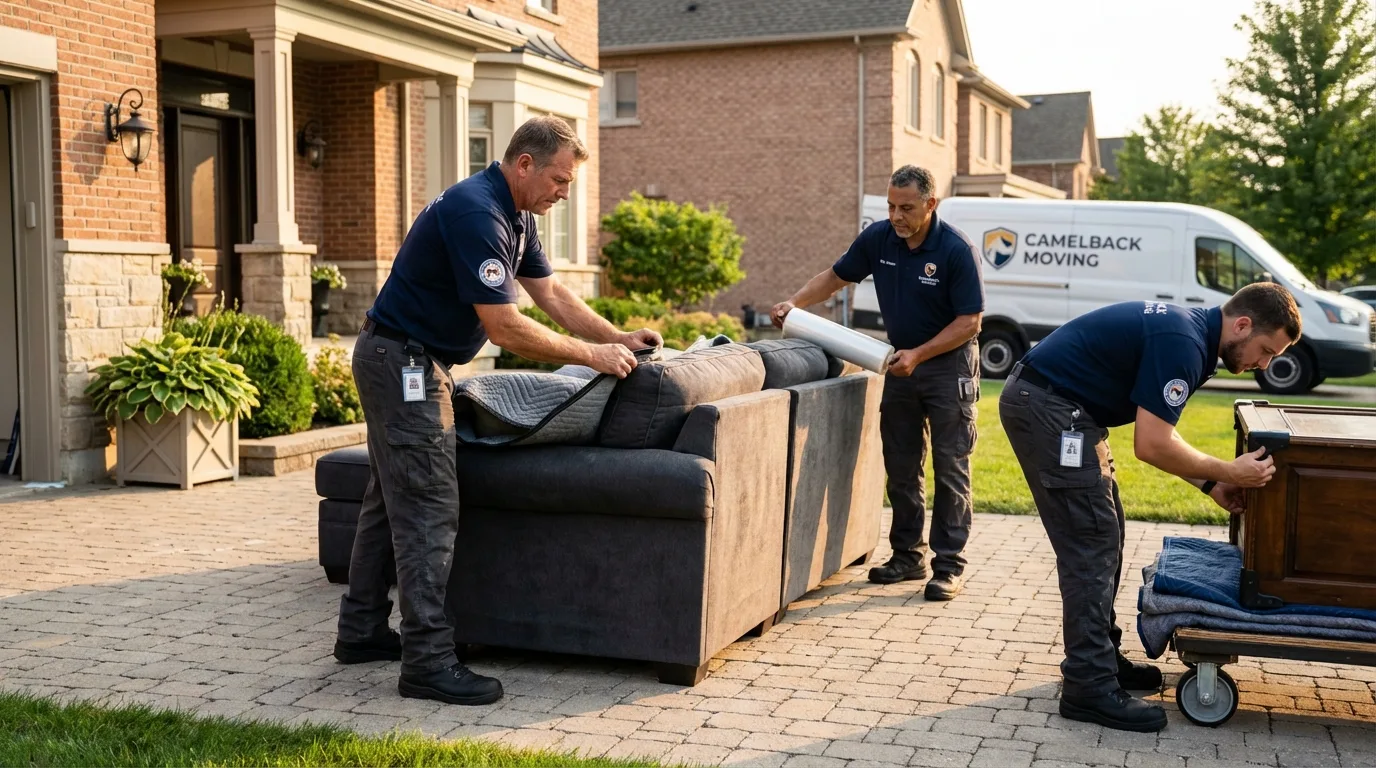 Large estate moving crew wrapping furniture in Bridgewater, VA